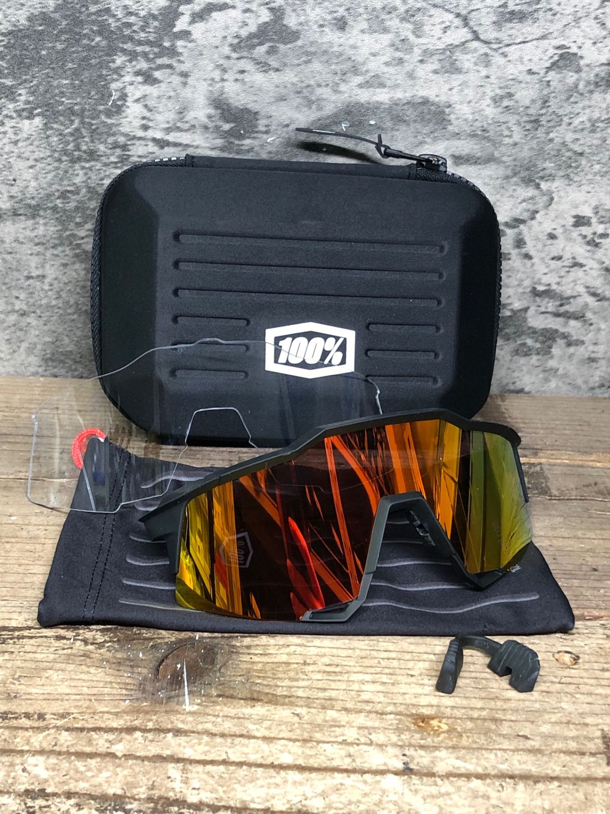 JM650 ワンハンドレッド 100％ スピードクラフト SPEEDCRAFT サングラス アイウェア 黒 クリア HIPER レンズ擦れ