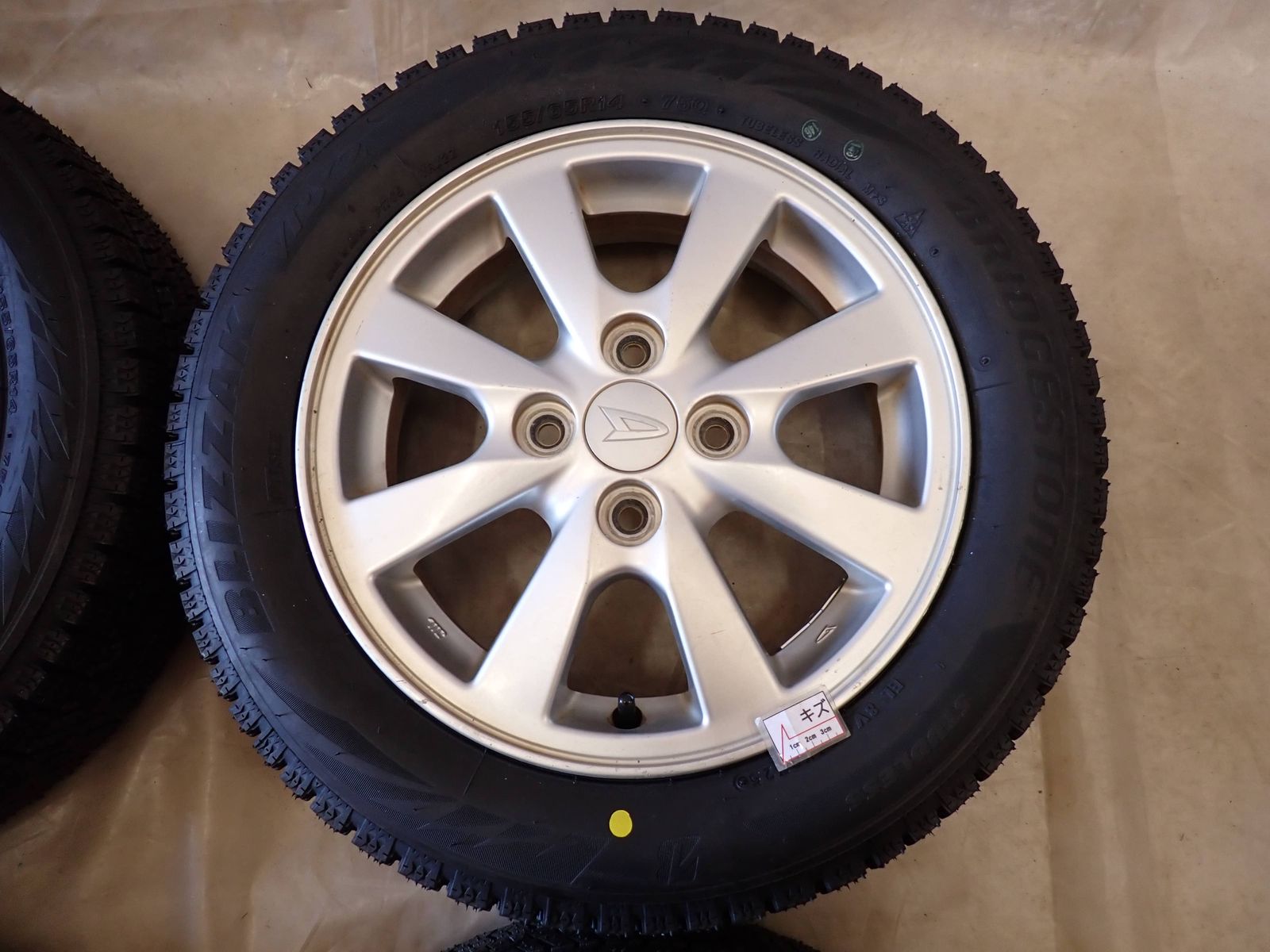冬 製 4本 会社宛 155 65R14×4.5J 75Q ブリヂストン ブリザック VRX2 ダイハツ 純正 アルミ ウェイク タント NO D6123 FFCRYSTALESIA_COM