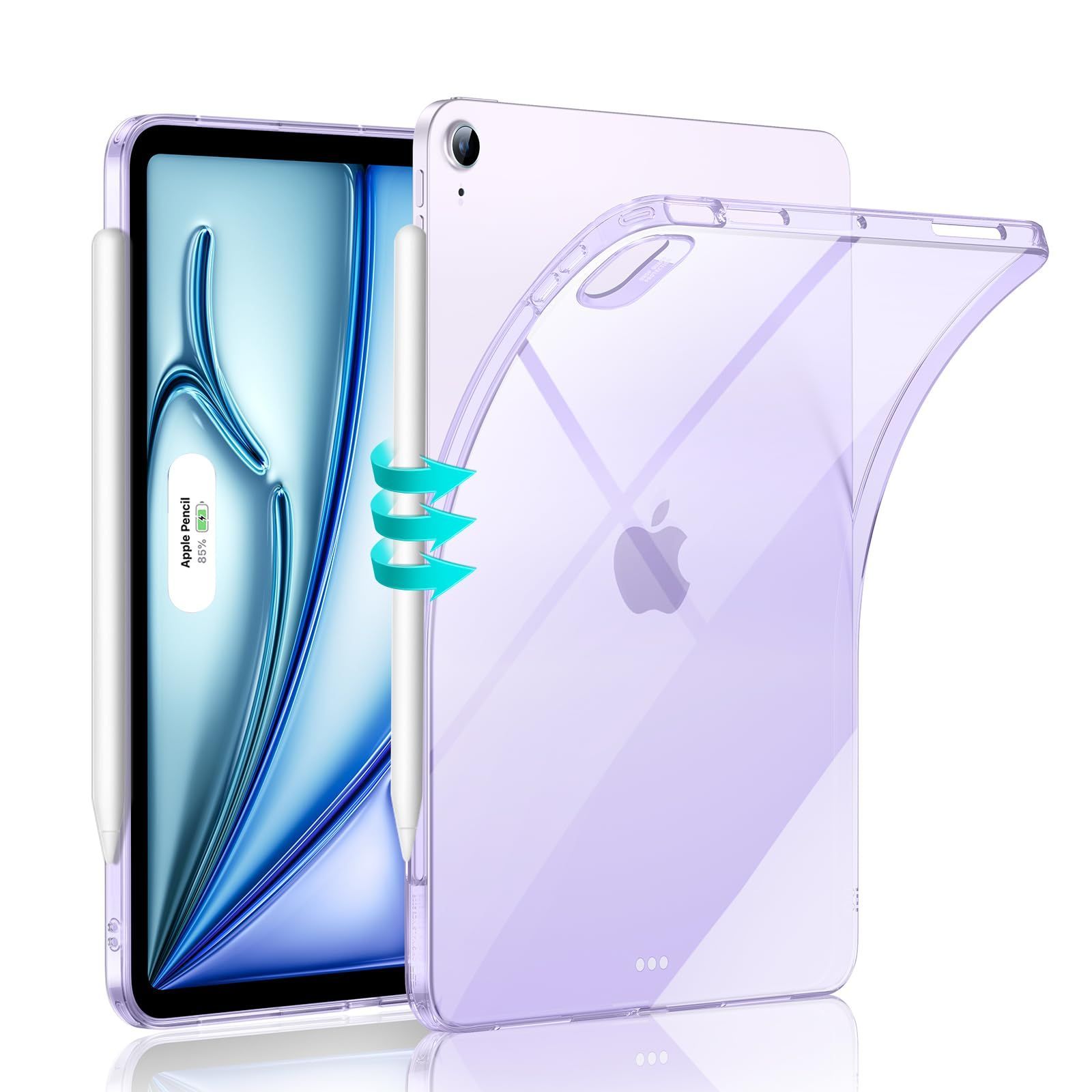 Spigen iPad Pro 13 インチ (2024) ケース カバー 背面 クリア 透明