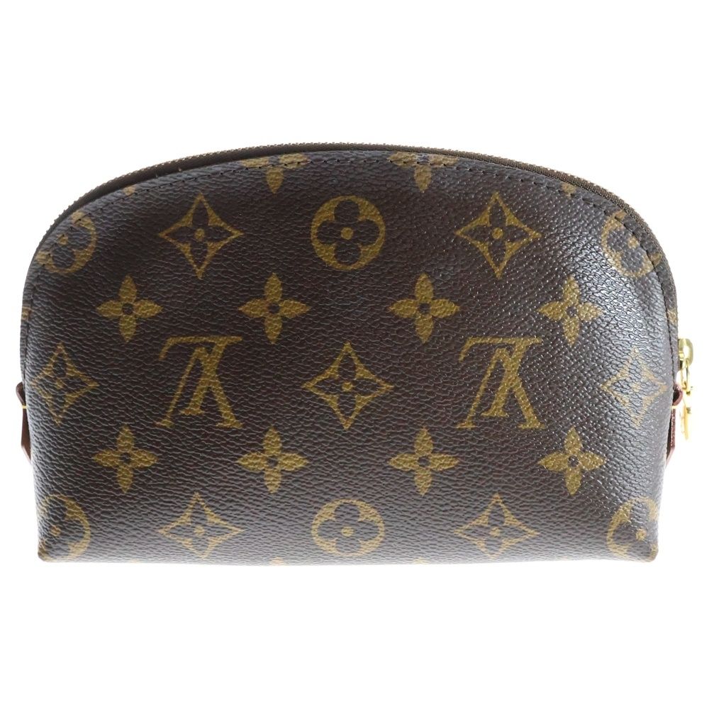 LOUIS VUITTON ルイヴィトン モノグラム メイクポーチ 収納 ケース ブラウン ゴールド金具 PVC M47515