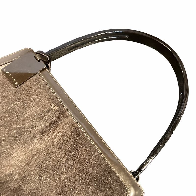 セリーヌ CELINE ハンドバッグ プラハンドル ロゴ 皮革 切替