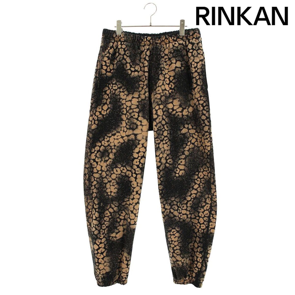 シュプリーム Bleached Leopard Sweatpant ブリーチレオパード柄スウェットロングパンツ メンズ L