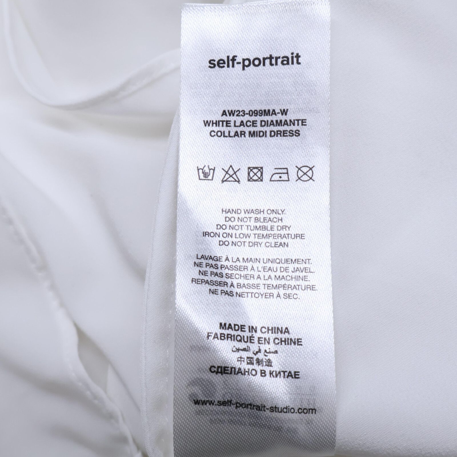 Self Portrait セルフポートレイト ﾎﾜｲﾄ SWF344Y16400 ﾊﾟｰﾙ装飾 ﾚｰｽ  