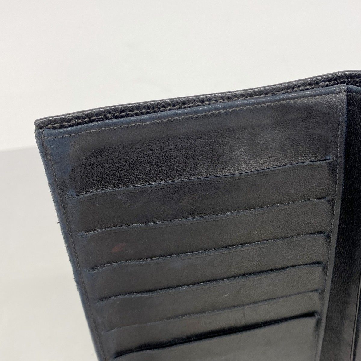 5hb0910-h】シャネル 長財布 キャビアスキン ブラック ゴールド金具  