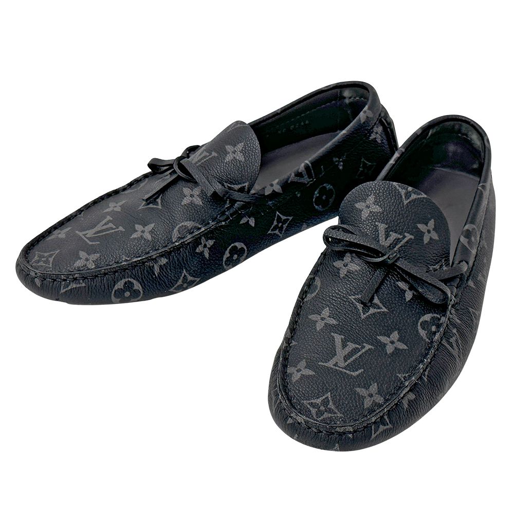 ルイ ヴィトン LOUIS VUITTON 靴 モノグラム エクリプス メンズ ブランド ドライビングシューズ アリゾナライン サイズ7 約26cm ブラック 黒 おしゃれ