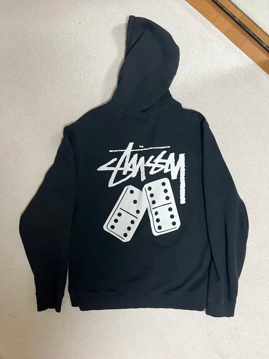 XL STUSSY ステューシー ドミノ フード 黒 フーディー パーカー