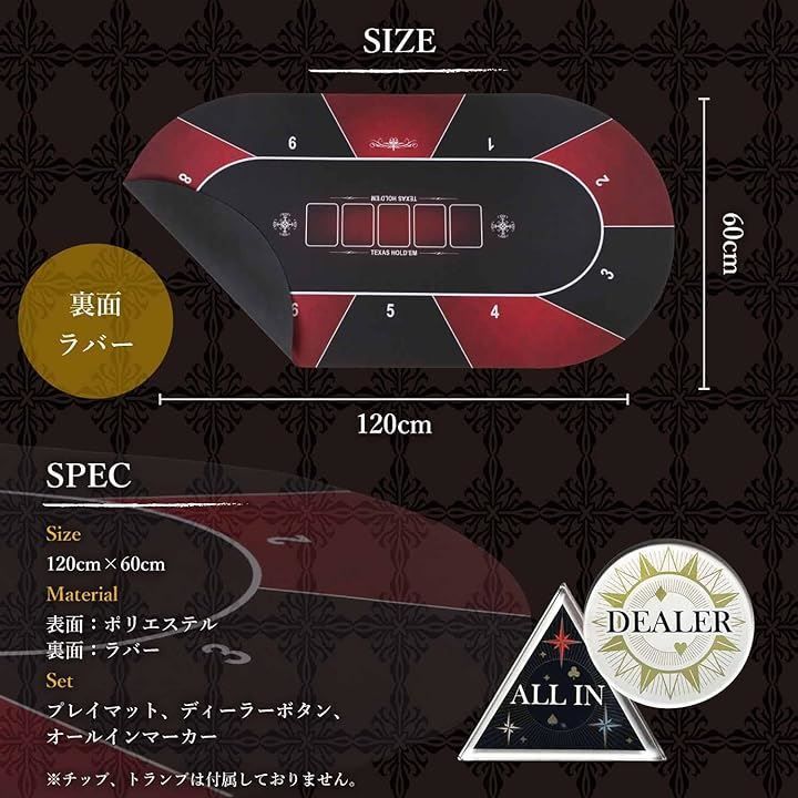Amazon.co.jp: 【ロノゲノム】 ポーカーマット 120cm×60cm