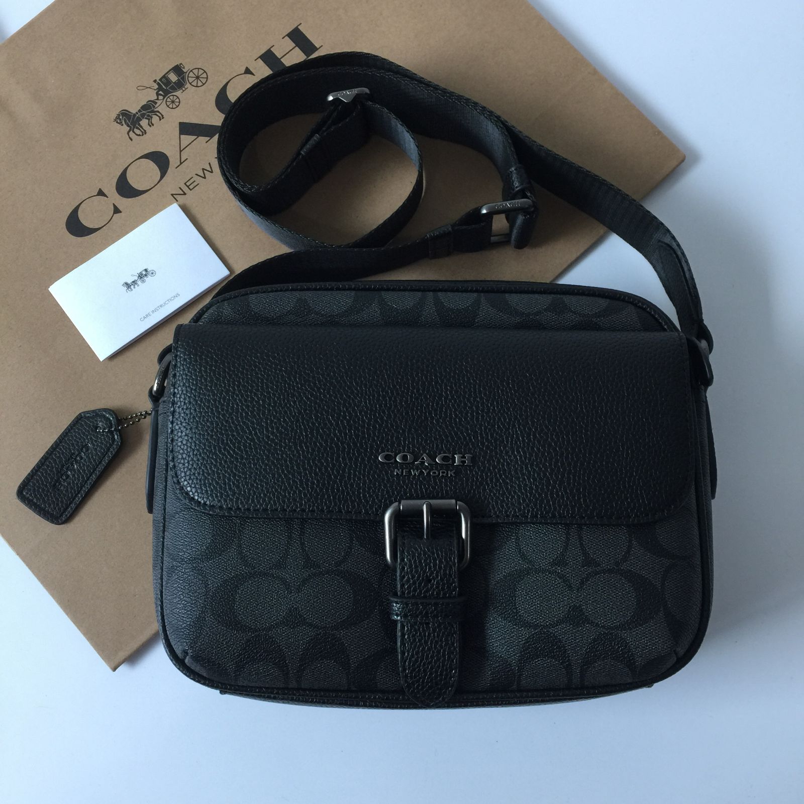 新品 COACH コーチバッグ C6080 チャコール×ブラック フライトバッグ ボディーバッグ ショルダーバッグ 斜めがけバッグ アウトレット品  新品未使用 - メルカリ