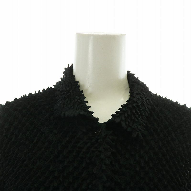 イッセイミヤケ ISSEY MIYAKE カーディガン シャツ ブラウス 長袖 トゲトゲ 前開き 黒 ブラック /XZ ■GY11 レディース ISSEY MIYAKE イッセイミヤケ カーディガン シャツ ブラウス