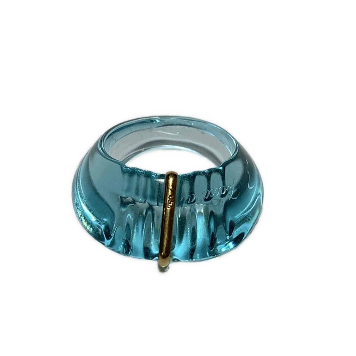 Baccarat(バカラ) リング美品 - K18YG×ライトブルー ゴールド
