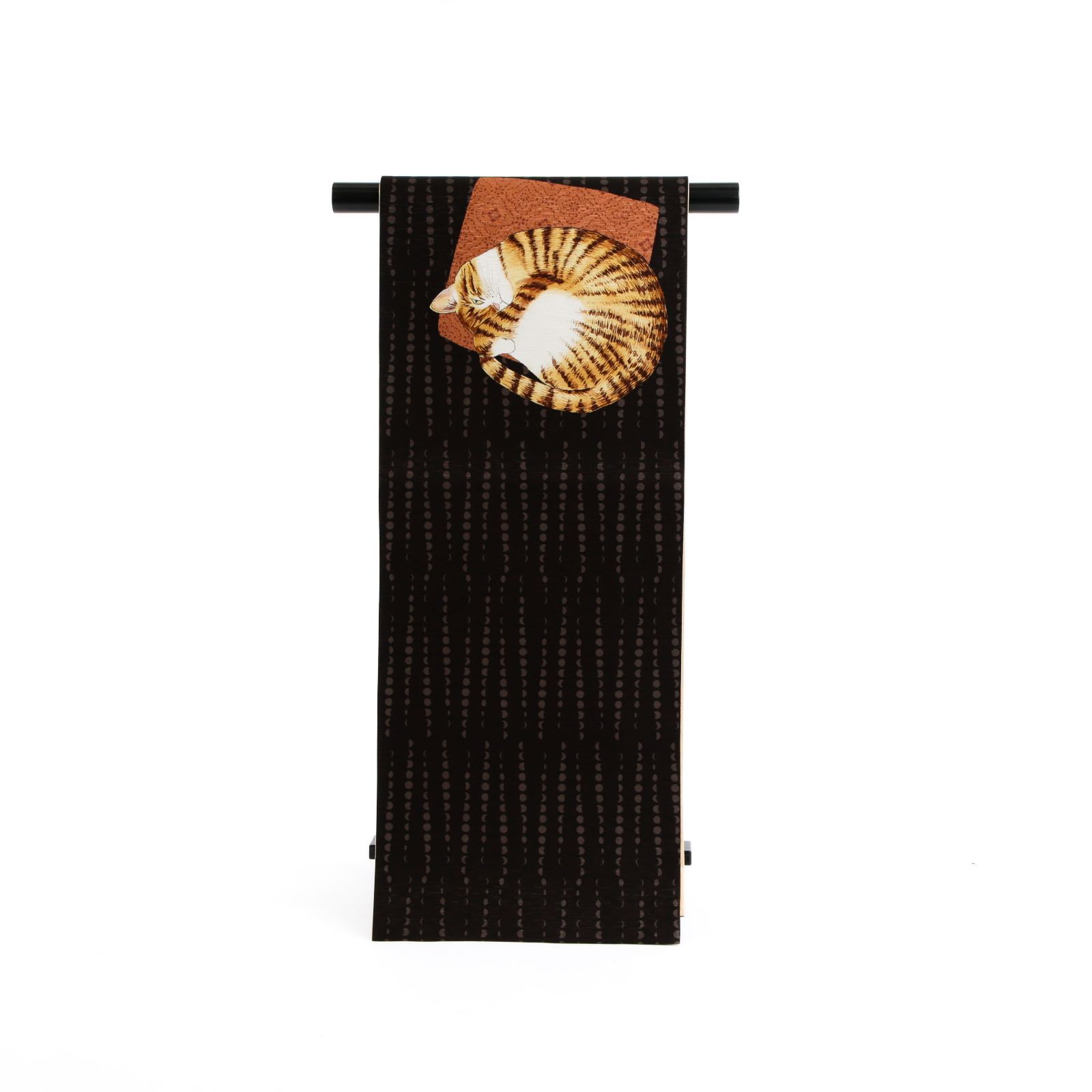 WAKKA 正絹 京袋帯 アンモニャイト 茶トラ お仕立て上がり 着物 帯 カジュアル 一重太鼓 OB-64