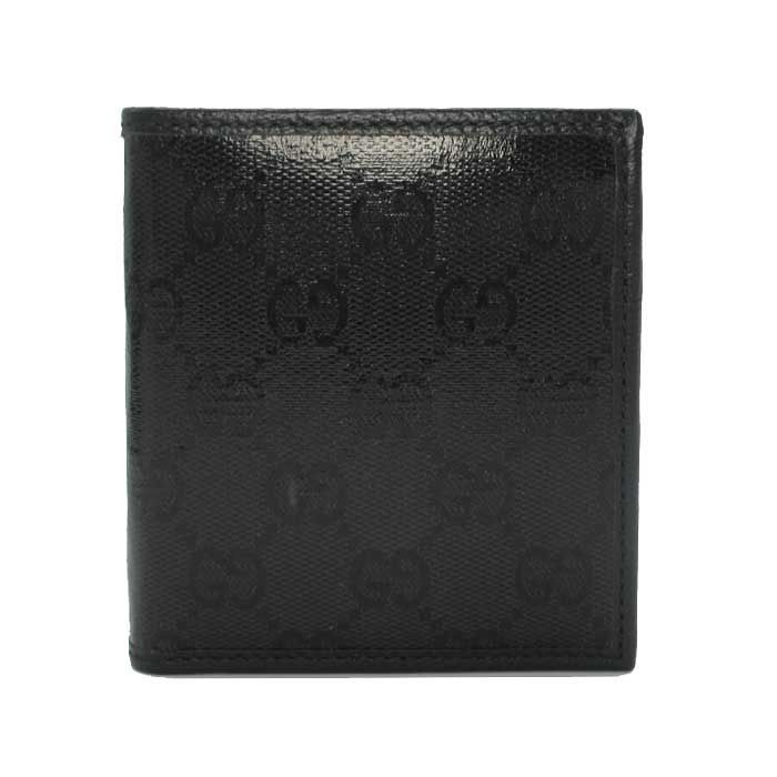 グッチ 二つ折り財布 (小銭入れ無し) GUCCI GG クリスタル ウォレット 760320 FACHH 1000 (ブラック) ブティックライン メンズ