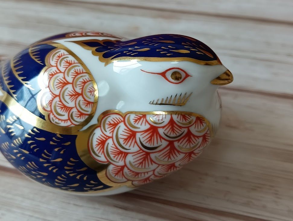 ロイヤルクラウンダービー コマドリ 置物 ペーパーウェイト