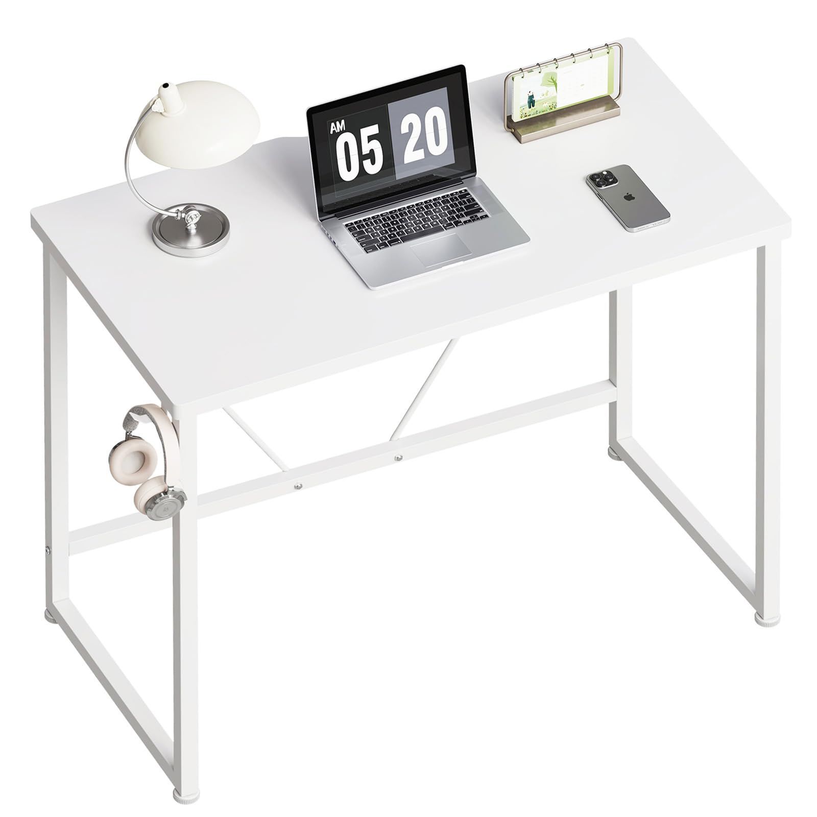 【新着商品】ホワイト スチールウッド簡易な単板デスク 白い 幅80*奥行40cm desk desk gaming ワークデスク 作業机 小さい 学習机 table 家具 一人暮らし コンパクト ゲーミング パソコンデスク 白 
