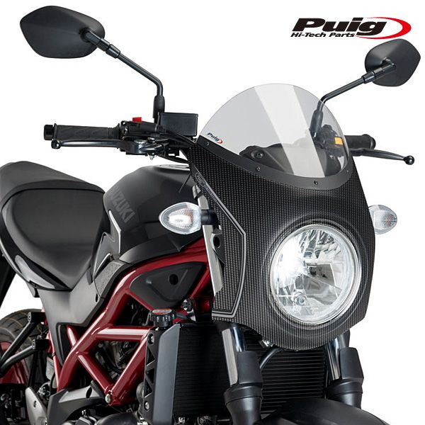Puig 3170H RETRO SEMI FAIRING [CARBON PRINT/ SMOKE] SUZUKI