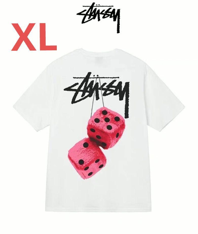 STUSSY FUZZY DICE ♪ ステューシー Tシャツ XLサイズ白