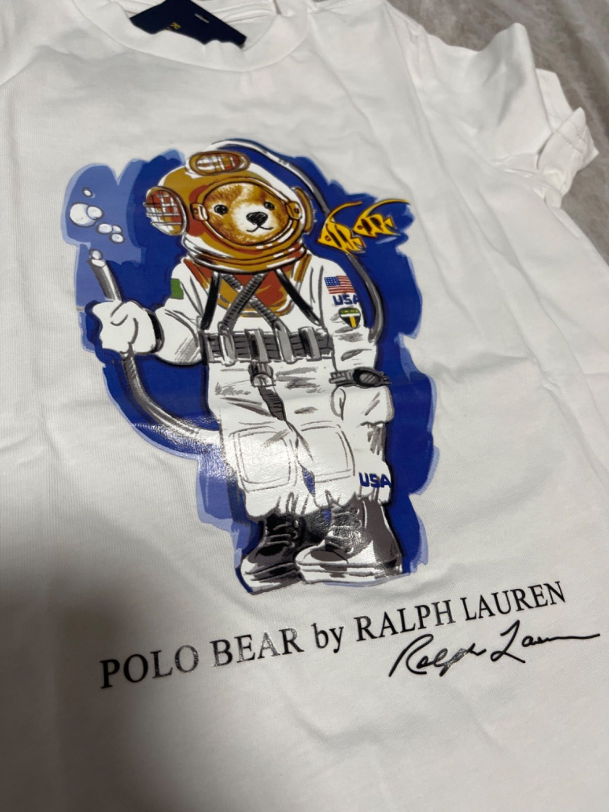 ラルフローレン ポロベア 半袖 白Tシャツ 宇宙飛行士 - メルカリ