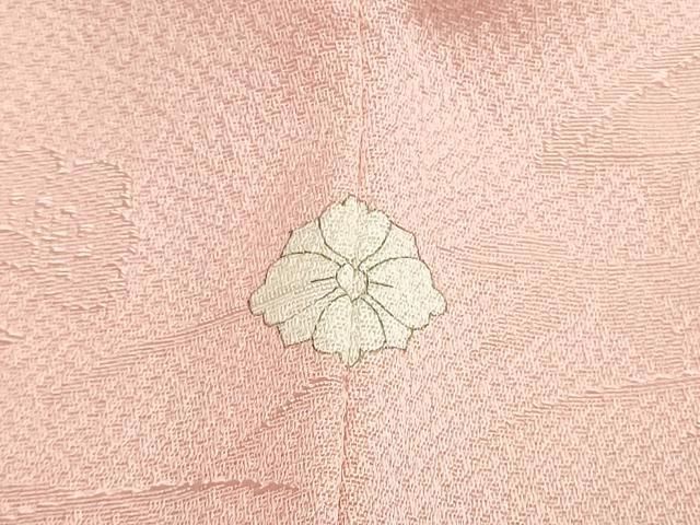 平和屋着物＃道行コート 単衣 ロング丈 色無地 お召地 媚茶色 正絹