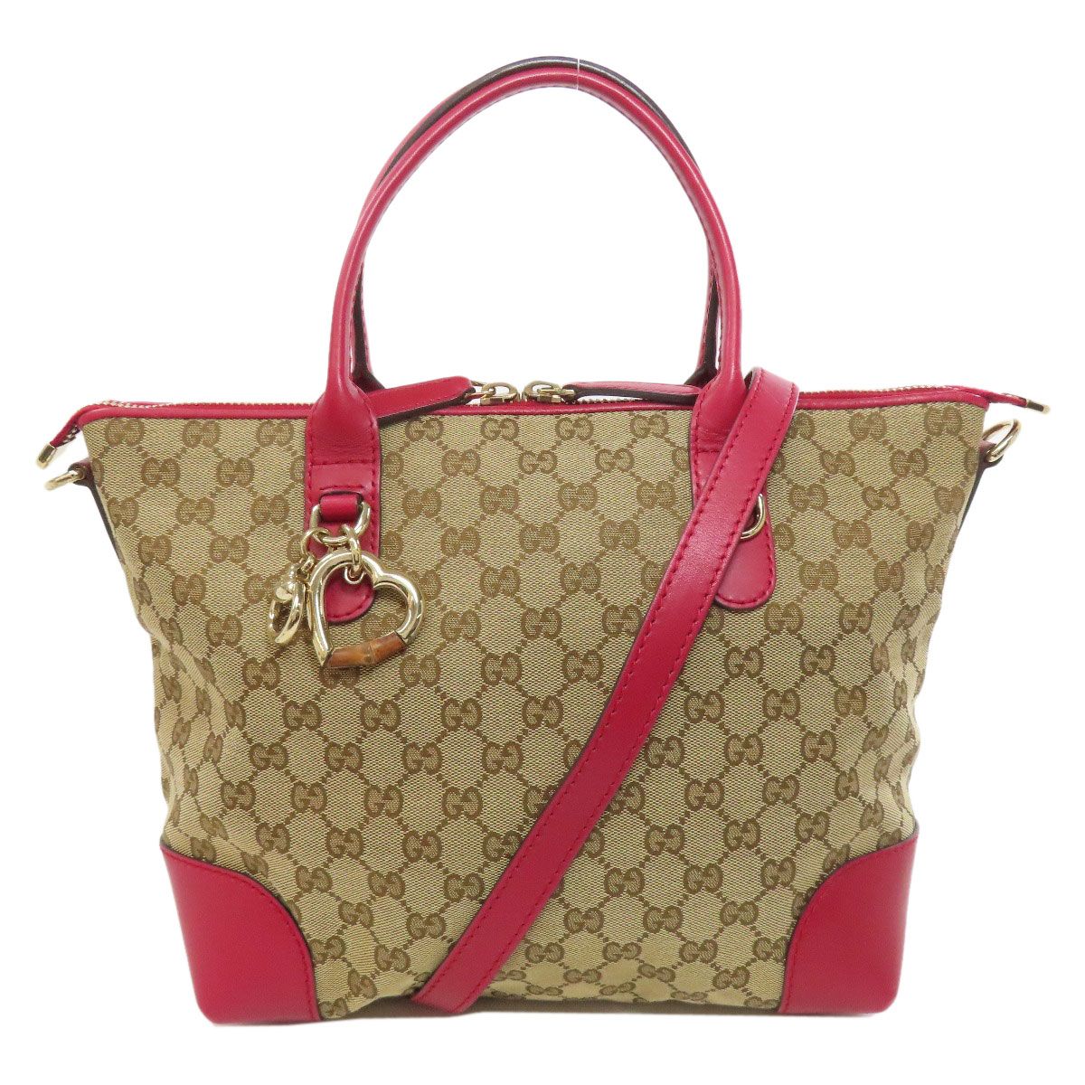 Gucci バレンタイン限定ハート型チャーム付きトートバッグ2wayGGデニム Gucci バレンタイン限定ハート型チャーム付きトートバッグ2wayGG
