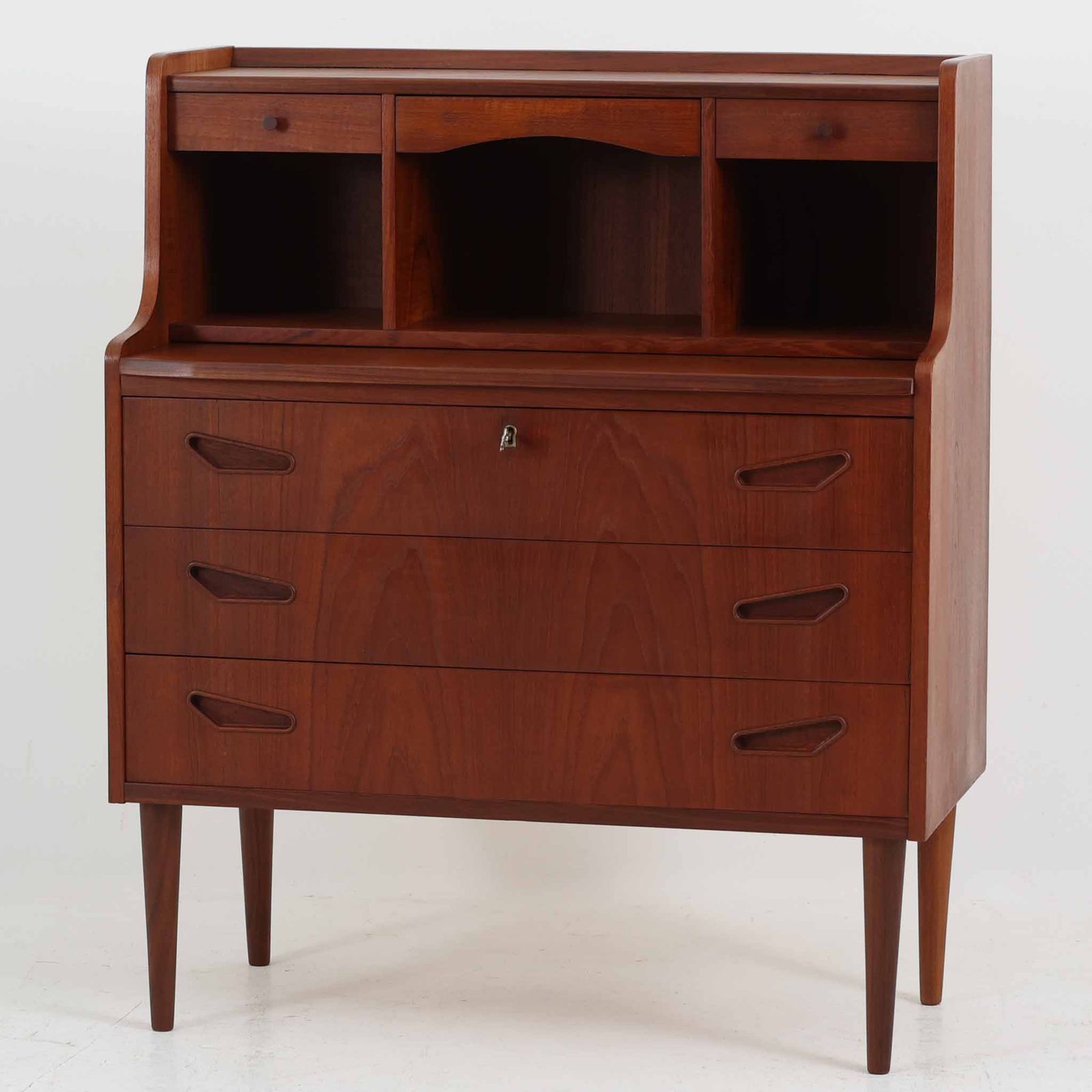 ライティングビューロ チーク 幅85cm デンマーク製 北欧ビンテージ家具 木製 収納家具 デスク 机 北欧インテリア ビンテージ DK15634