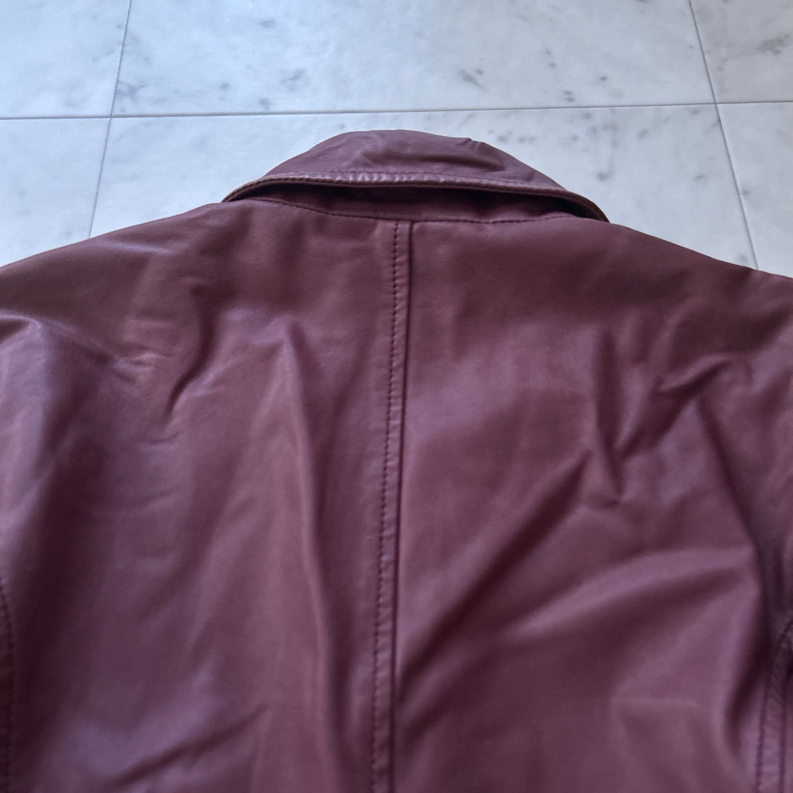 マックスアンドコー 本革 ラムレザー 羊革 ジャケット ボルドー 40 GULLKHAN_COM