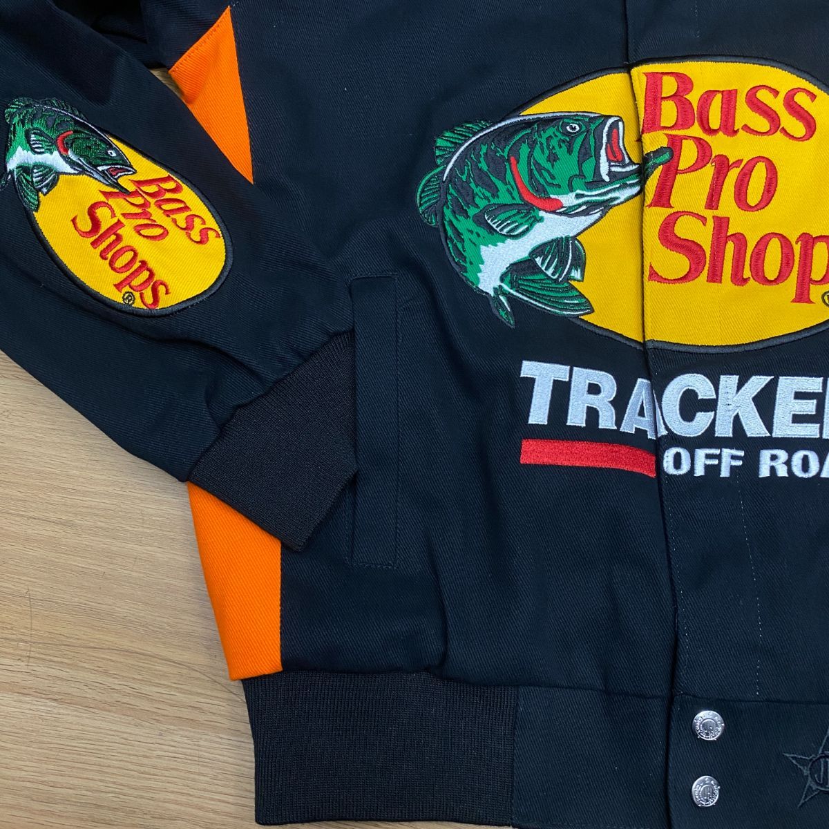 激レア！バス プロ ショップス ｘ ナスカー レーシングジャケット スタジャン NASCAR ナスカー JHデザイン Bass Pro Shops バスプロショップス