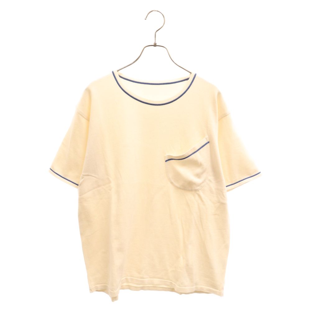 Porter Classic (ポータークラシック) CLASSIC LINER T-SHIRT クラシックライナー ラインニット半袖Tシャツ ホワイト/ブルー
