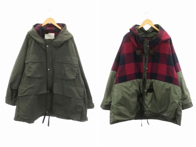 ミスターハリウッド N.HOOLYWOOD × ウールリッチ WOOL RICH 23AW MOUNTAIN PARKA ジャケット ジャンパー ブルゾン フード ジップアップ 40 チャコールグレー /ES OS
