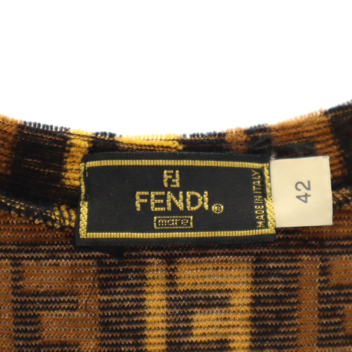 FENDI フェンディ イタリア製 ズッカ柄 ノースリーブ パイル地