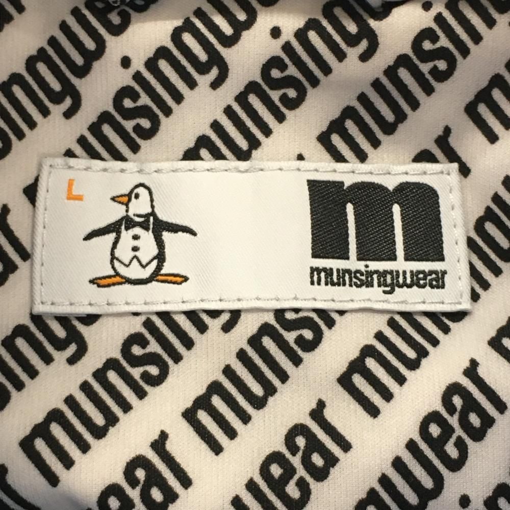 超美品】マンシングウェア ジャケットブルゾン 白×黒 ロゴ総柄