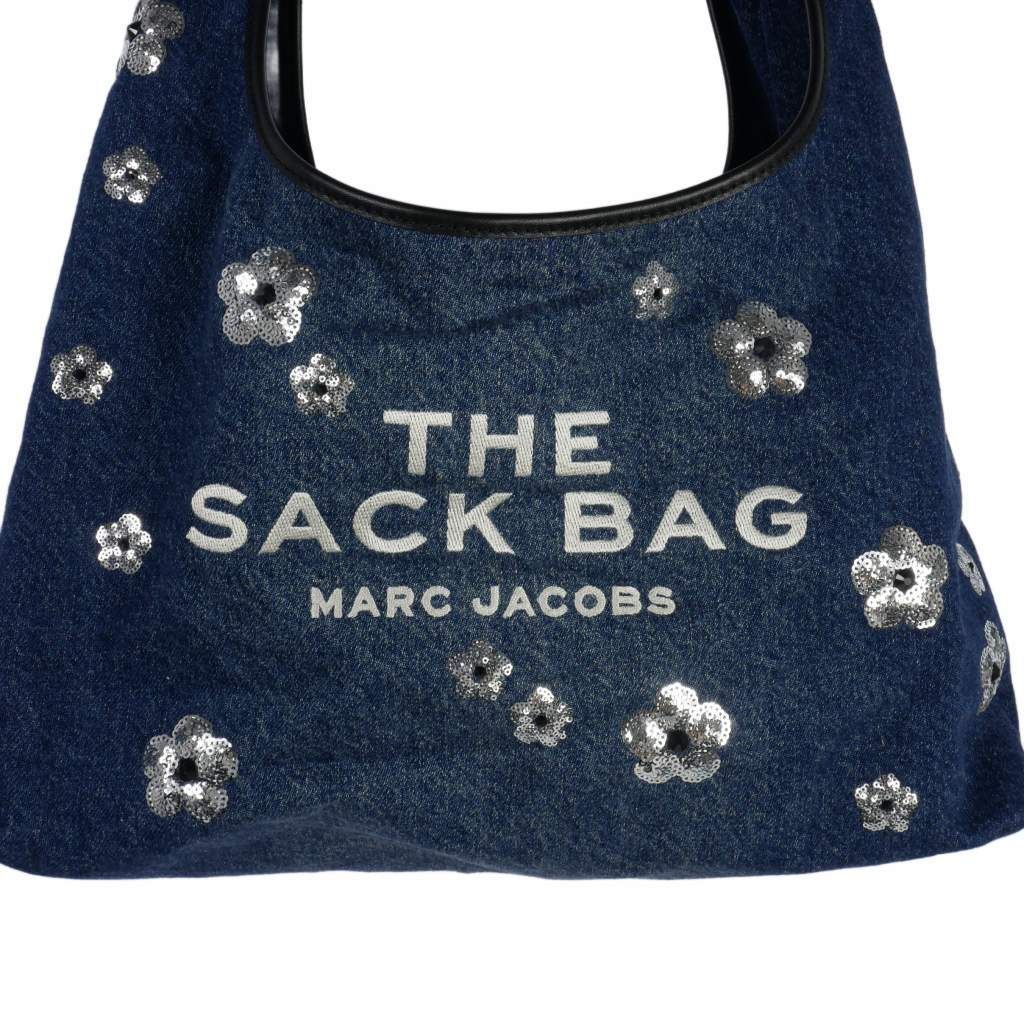 新品★マークジェイコブス スパンコール デイジー デニムサックバッグ インディゴ 新品☆マークジェイコブス スパンコール デイジー デニムサックバッグ