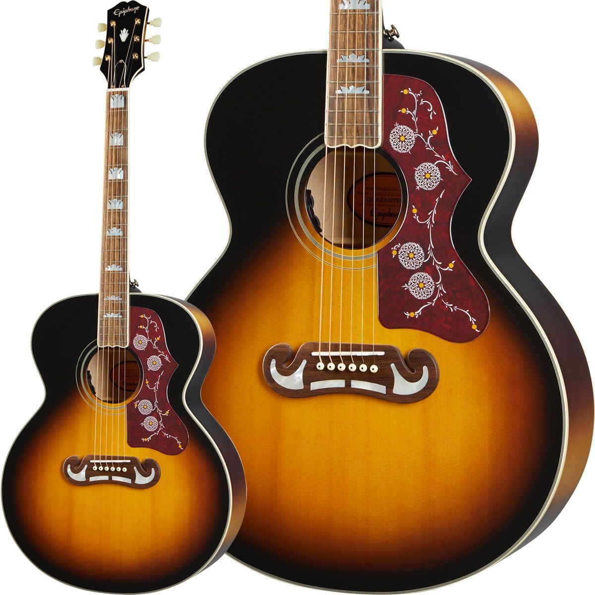 Epiphone Inspired by Gibson J-200 (Aged Vintage Sunburst Gloss) [Fishman  プリアンプ搭載エレアコ仕様] - メルカリ