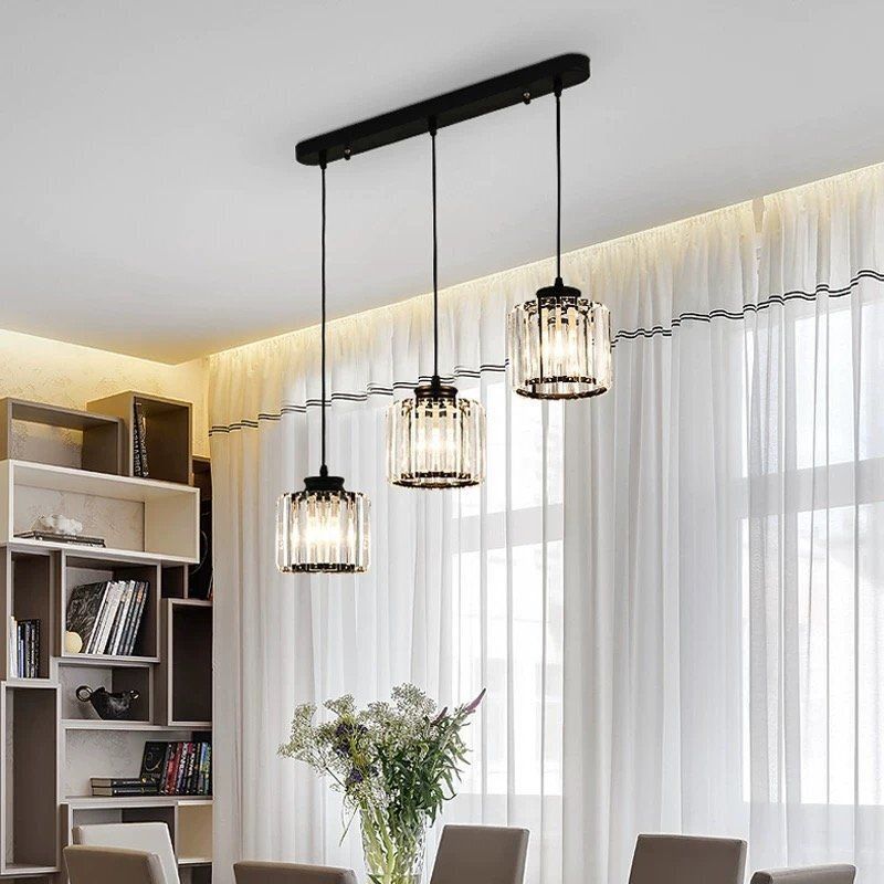 欧式 軽ラグジュアリー クリスタル ペンダントライト 3灯 間接照明