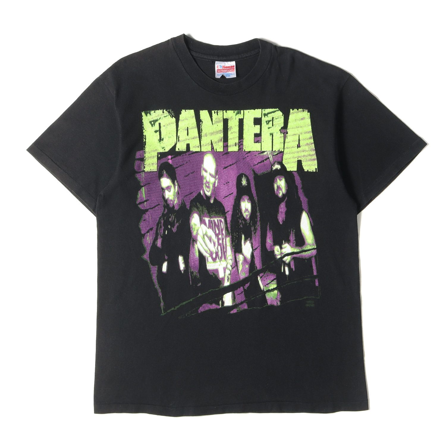 90s PANTERA パンテラ FAR BEYOND DRIVEN クルーネック 半袖 Tシャツ Hanesボディ USA製 ブラック 黒 ...