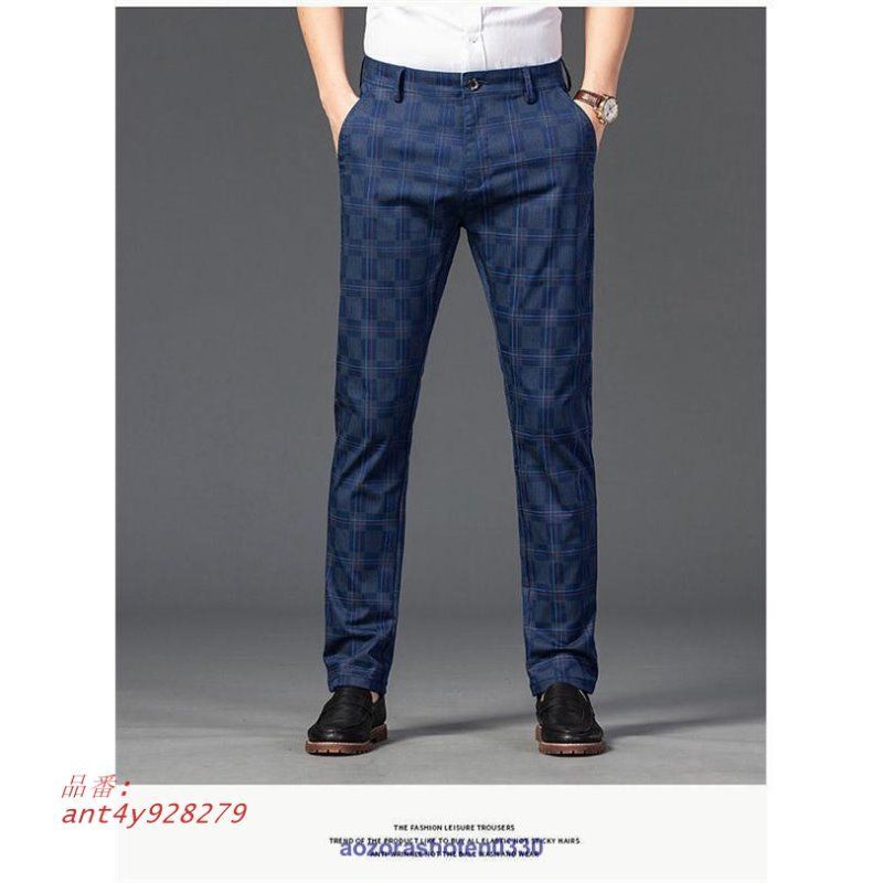 スラックス チノパン メンズ スリムパンツ ストレッチパンツ ボチェック柄 春夏 普段着 ビジネス 通勤用 チノパンツ 男性ズボン ant4y928279 チノパン メンズ ストレッチ チェック ロングパンツ スキニー