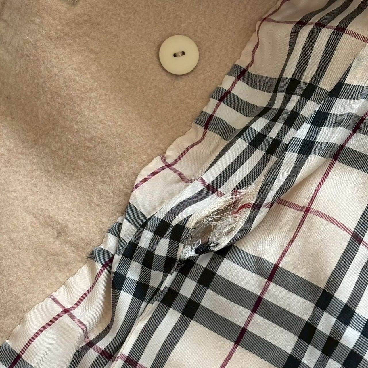 BURBERRY バーバリー ピーコート ベージュ ムートン ダブルブレスト 襟