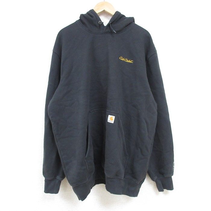 L/古着 カーハート Carhartt 長袖 スウェット パーカー メンズ Cub 黒 ブラック 24sep04 中古 スエット トレーナー トップス