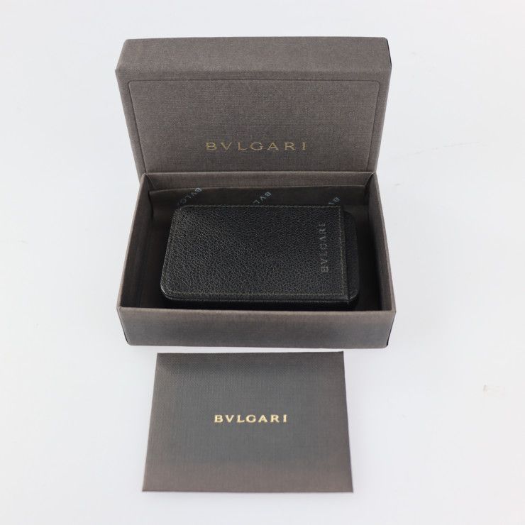 新品未使用BVLGARI ブラック レザー 名刺入れ箱入り 名入れ】 ブルガリ bvlgari カードケース フラグメントケース