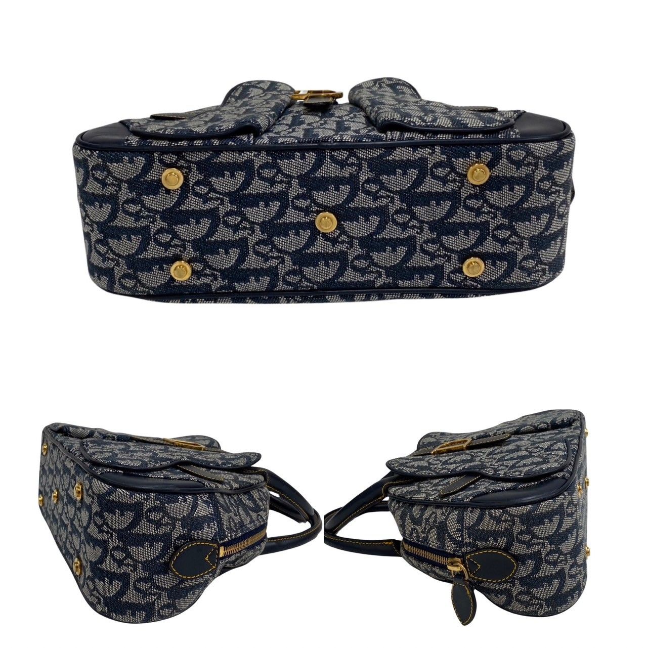 【良品】Dior ディオール トロッター ダブルサドル キャンバス 極美品 Christian Dior ディオール ダブルサドル トロッター ロゴ