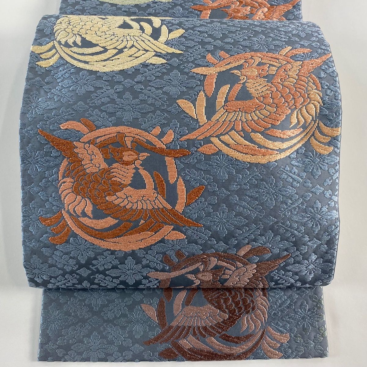 ［六通］袋帯　中古品　405cm O-814 中古】 袋帯 ふくろ帯 礼装用 リサイクル レディース 正絹 金