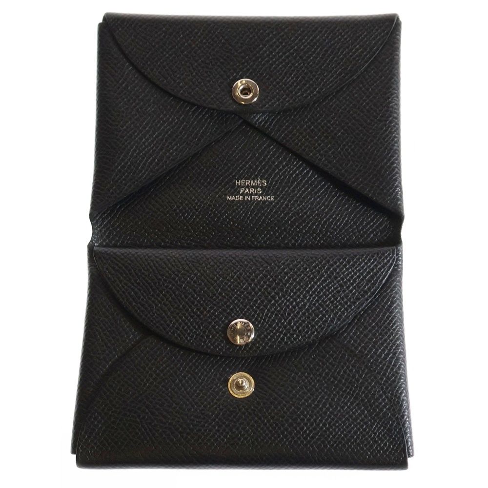 HERMES (エルメス) カルヴィデュオ U刻印 財布 コインケース ブラック  