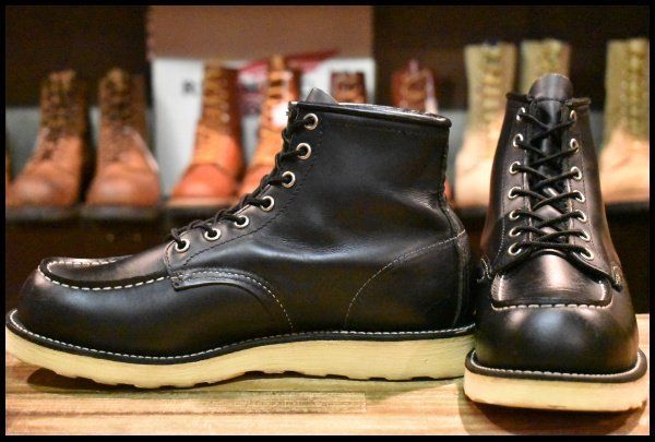 8D 08年 レッドウィング 8130 アイリッシュセッター 黒 ブラッククローム モックトゥ 編み上げ ブーツ 8179 redwing HOPESMORE FI301