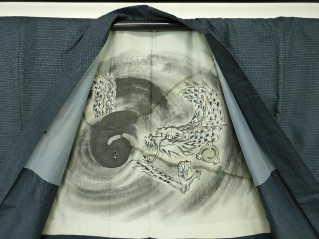 平和屋着物○男性 本場大島紬 アンサンブル 100亀甲 総詰め 正絹 逸品