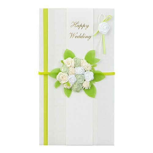 (まとめ）【ミドリ】金封 結婚祝 ラウンドブーケ柄 白 25153 【×20セット】