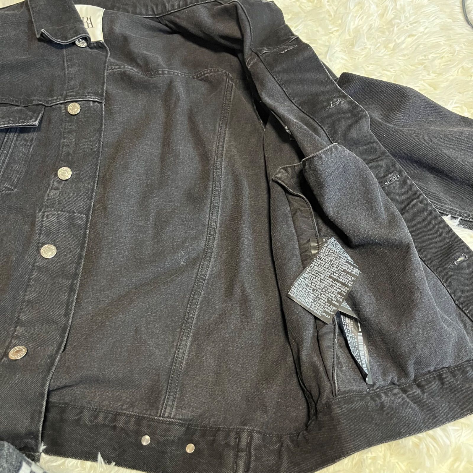 ZARA ザラ オーバーサイズ デニムジャケット ブラック ビック 