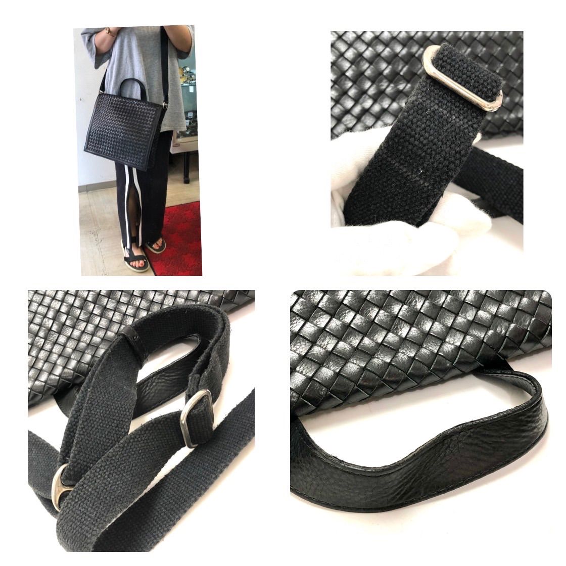 ファロルニ イタリア製 レザー イントレチャート ショルダー 黒色系