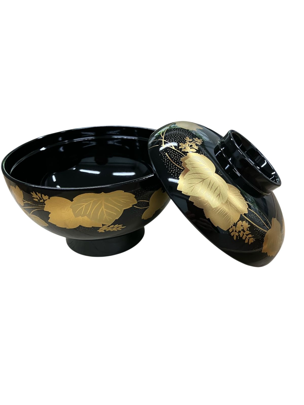 会津塗り漆器 金彩蒔絵 蓋付き椀 4組セット 桐箱入り