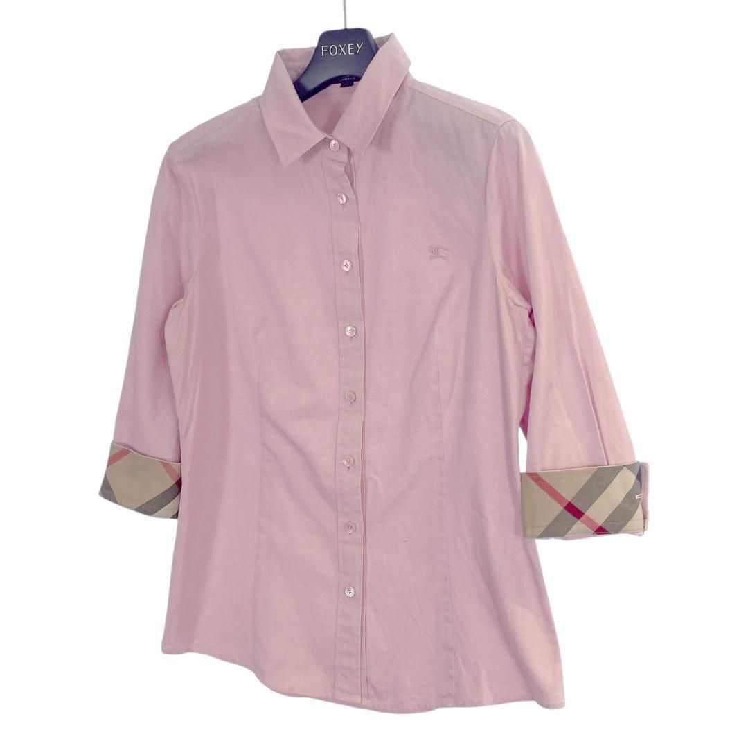 LONDON 7分袖シャツ 38 ノバチェック ピンク
