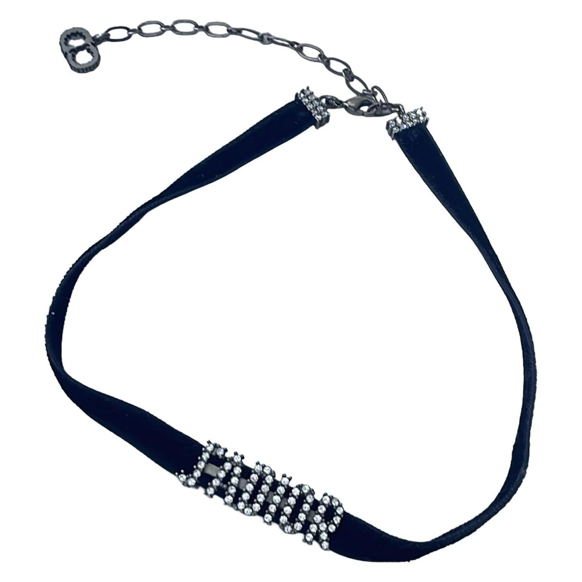 DIOR|ChristianDior ディオール|クリスチャンディオール チョーカー J ADIOR ジャディオール 黒×シルバー×クリア