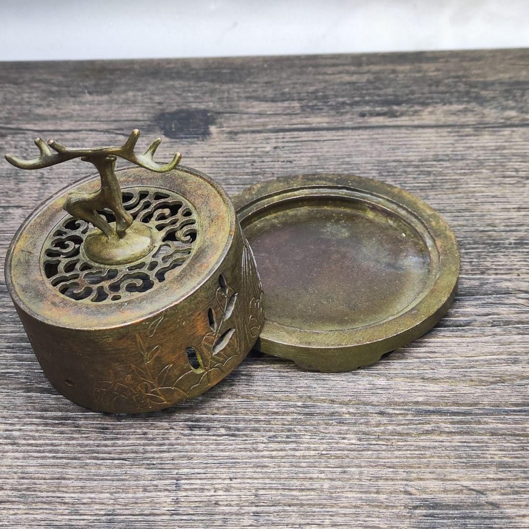 銅 細工 祥龍騰青龍博山弔炉 茶室香道具 茶道具 装飾品 置物